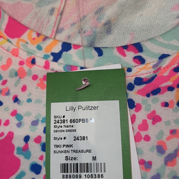 Lilly Pulitzer Devon Dress in Tiki Pink Sunken Treasure Size Medium NWT - Picture 5 of 7